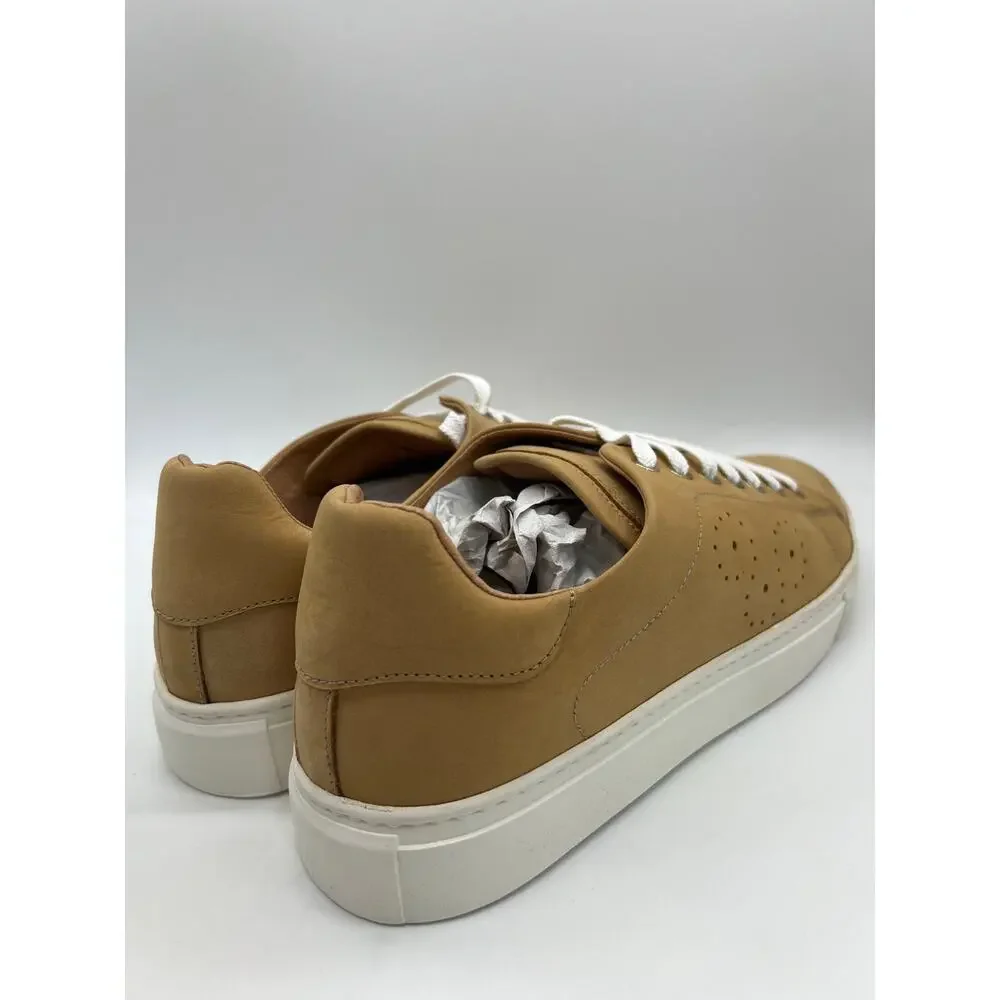 Bugatchi Solid Nubuck Leather Sneaker In Maple Size 10 NIB